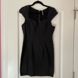 Free People black washed denim dress